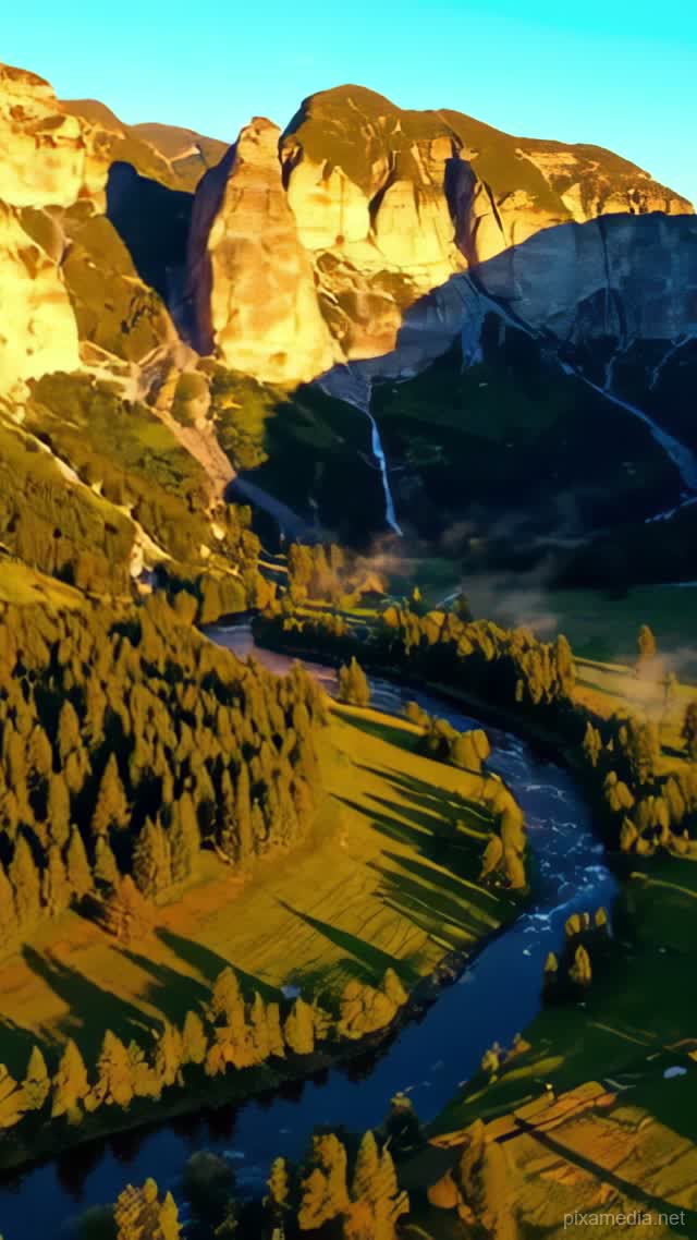 Yosemite Golden Hour Majesty - Drone & Aerial AI stock